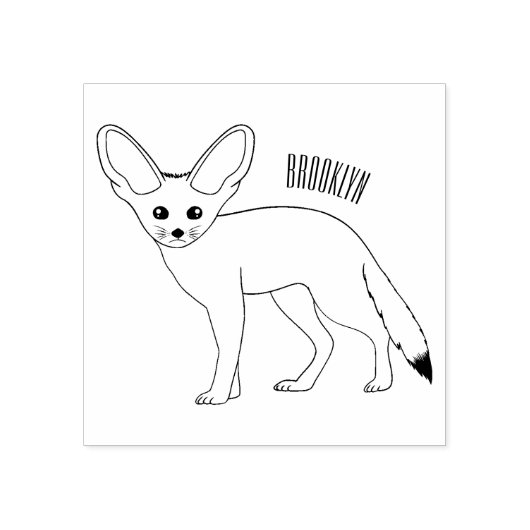 Fennec fox cartoon afbeelding rubberstempel (Afrduk)