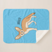 Fennec fox cartoon afbeelding sherpa deken (Voorkant (horizontaal))