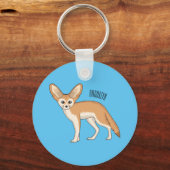 Fennec fox cartoon afbeelding sleutelhanger (Voorkant)