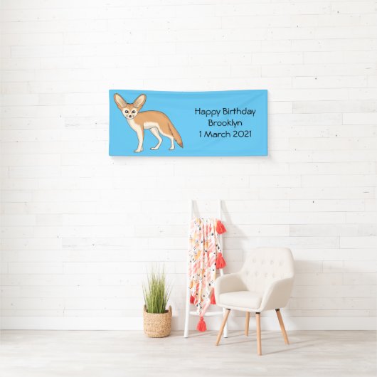 Fennec fox cartoon afbeelding spandoek (Insitu)