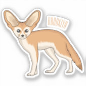 Fennec fox cartoon afbeelding sticker (Voorkant)