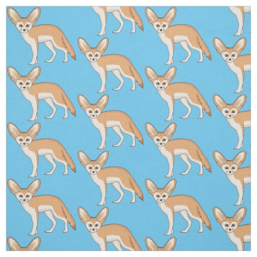 Fennec fox cartoon afbeelding stof (Swatch)