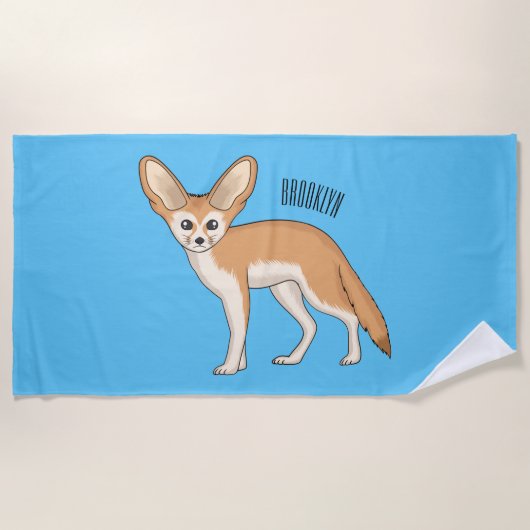 Fennec fox cartoon afbeelding strandlaken (Voorkant)