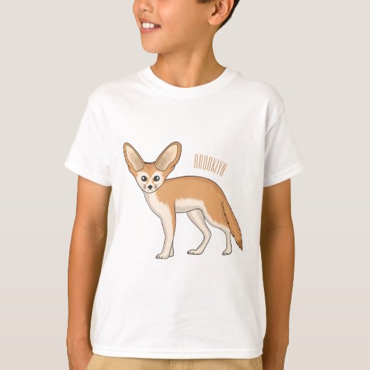 Fennec fox cartoon afbeelding t-shirt (Voorkant)