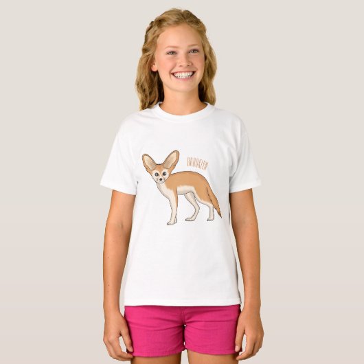 Fennec fox cartoon afbeelding t-shirt (Voorkant volledig)