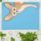 Fennec fox cartoon afbeelding theedoek (Gevouwen)