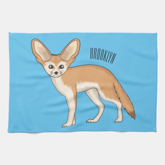 Fennec fox cartoon afbeelding theedoek (Horizontaal)