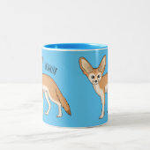 Fennec fox cartoon afbeelding tweekleurige koffiemok (Center)