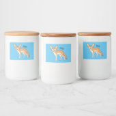 Fennec fox cartoon afbeelding voedselcontainer etiket (Flessen)