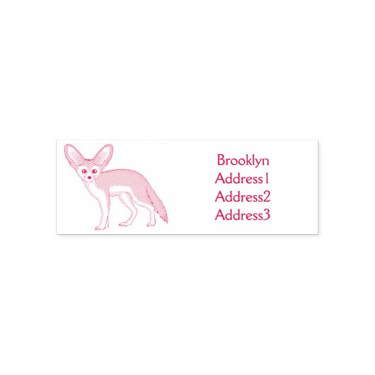 Fennec fox cartoon afbeelding zelfinktende stempel (Design)