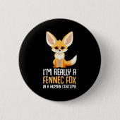 Fennec Fox Costume Girls Fox Ronde Button 5,7 Cm (Voorkant)