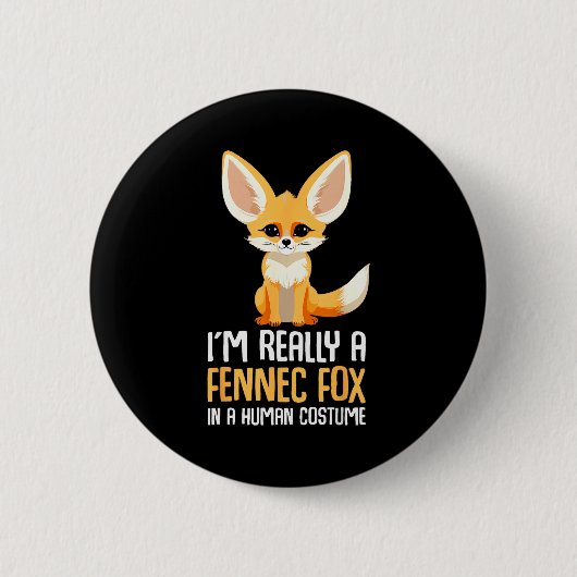 Fennec Fox Costume Girls Fox  Ronde Button 5,7 Cm (Voorkant)