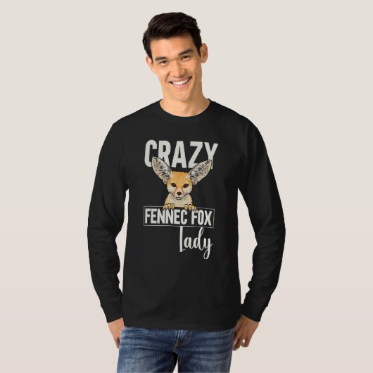 Fennec Fox Crazy Fennec Fox Lady T-shirt (Voorkant volledig)