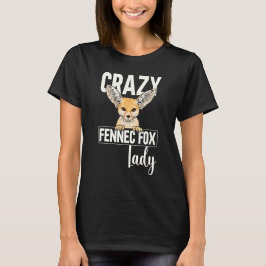 Fennec Fox Crazy Fennec Fox Lady T-shirt (Voorkant)