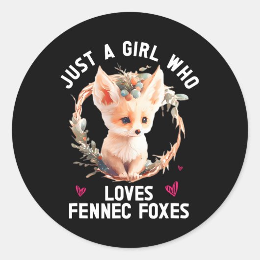 Fennec Fox Cute Fennic Fenec Animal Fox Ronde Sticker (Voorkant)