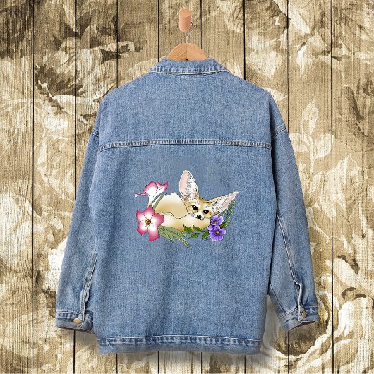 Fennec Fox Flowers Schattige Denim Jacket
