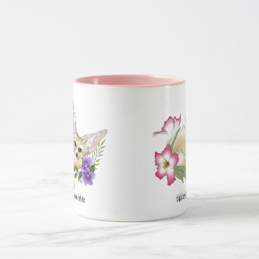 Fennec Fox Flowers Schattige Mok (Midden)