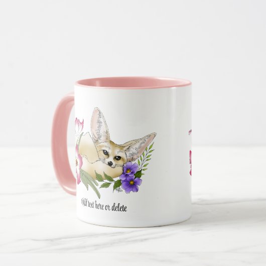 Fennec Fox Flowers Schattige Mok (Voorkant links)