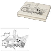 Fennec Fox Flowers Schattige Rubberstempel (Gestempeld)