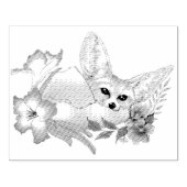 Fennec Fox Flowers Schattige Rubberstempel (Afrduk)