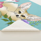 Fennec Fox Flowers Schattige Sherpa Deken (3/4)
