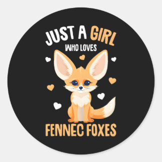 Fennec Fox Gewoon een meisje dat houdt van Fennec  Ronde Sticker