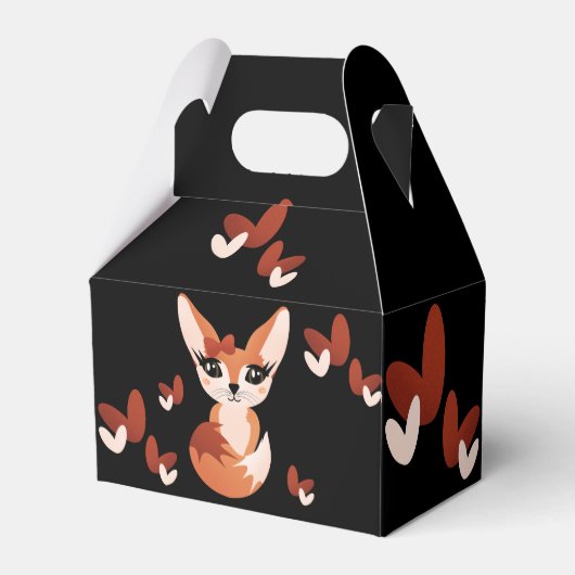 Fennec Fox Gift Boxes voor Party Favors & Grab Bag Bedankdoosjes (Achterkant)