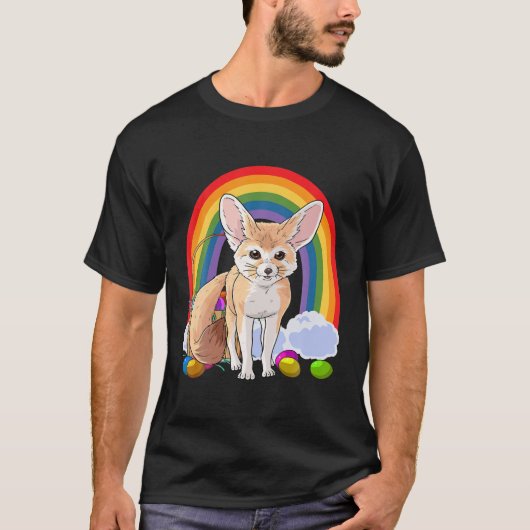 Fennec Fox Happy Easter Bunny T-shirt (Voorkant)