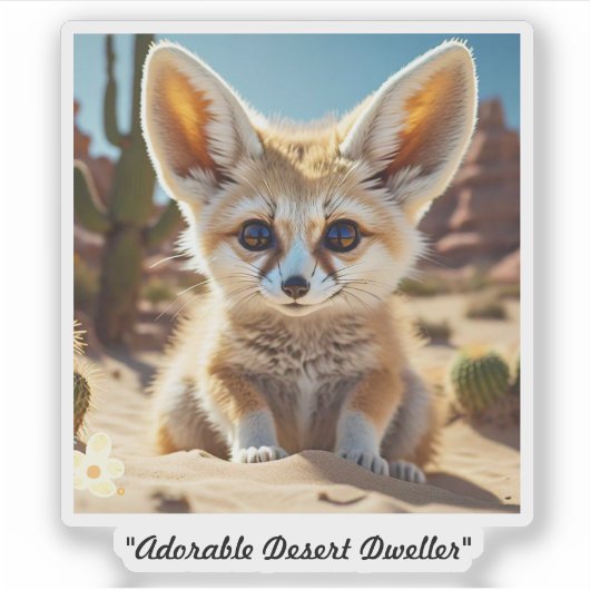"Fennec Fox in beroep" Sticker (Voorkant)