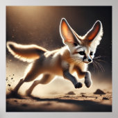 Fennec Fox in Motion Dynamic Desert Wildlife Poste Poster (Voorkant)