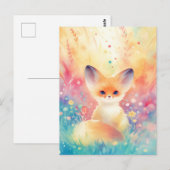 Fennec Fox in Sun Drenched Wildflower Meadow Briefkaart (Voorkant / Achterkant)