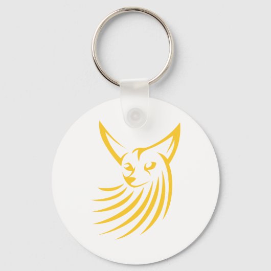 Fennec Fox in Swish Drawing Style Sleutelhanger (Voorkant)
