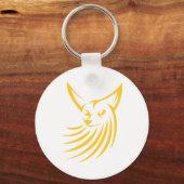 Fennec Fox in Swish Drawing Style Sleutelhanger (Voorkant)