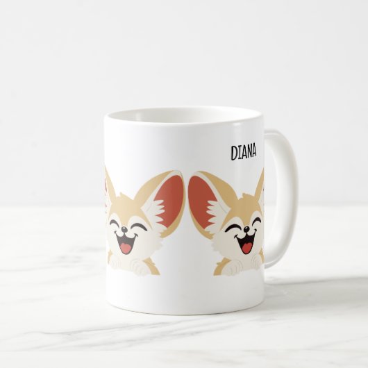 Fennec Fox Mug, Funny Fennec Fox Gift Koffiemok (Voorkant rechts)