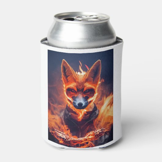Fennec Fox on Fire Blikjeskoeler (Blikje Voorkant)