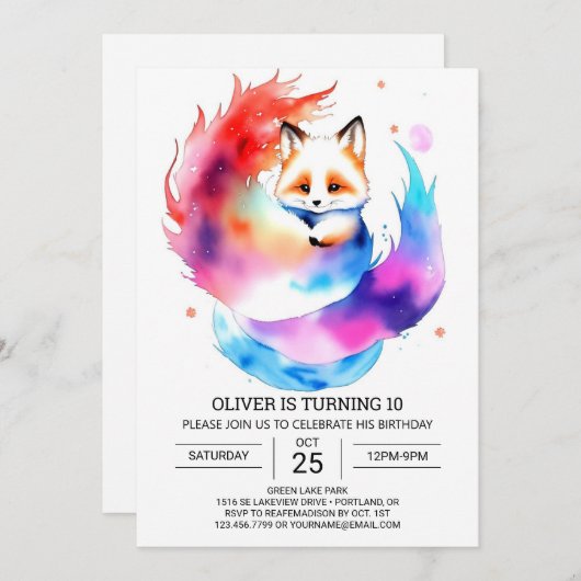Fennec Fox Party voor Kinderen Verjaardag Kaart (Voorkant / Achterkant)
