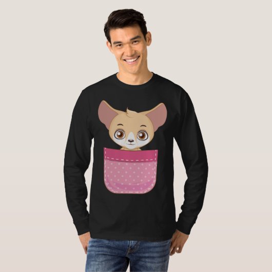 Fennec Fox Pocket Fennec Fox  Fennec Foxes T-shirt (Voorkant volledig)