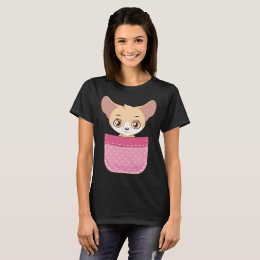 Fennec Fox Pocket Fennec Fox Fennec Foxes T-shirt (Voorkant volledig)