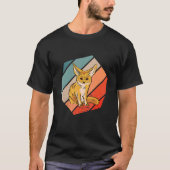 Fennec Fox  Retro Hexagon Woestijn Fennec Fox T-shirt (Voorkant)