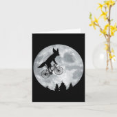 Fennec Fox Riding Moon Bike Halloween Lunar cycloi Kaart (Gele Bloem)