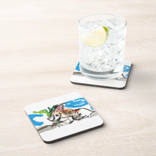 Fennec fox schattig bier onderzetter (Rechterzijde)