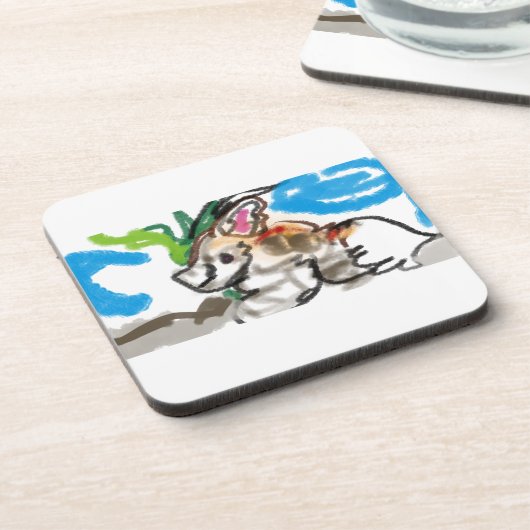 Fennec fox schattig bier onderzetter (Linkerzijde)