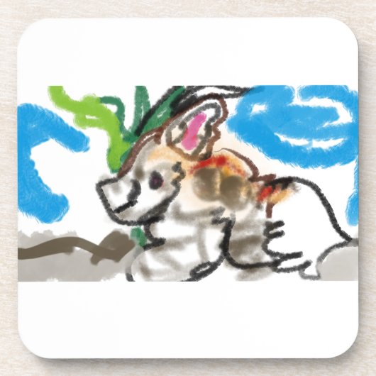 Fennec fox schattig bier onderzetter (Voorkant)