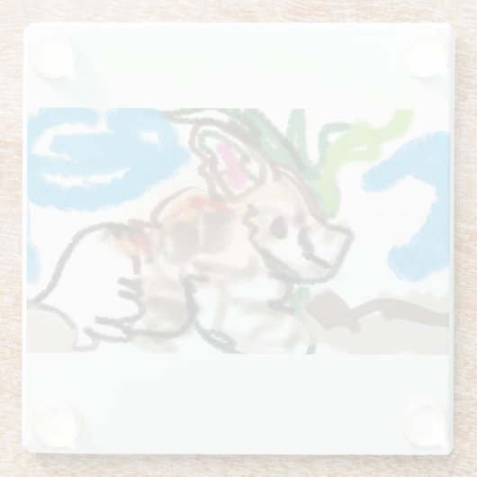 Fennec fox schattig glazen onderzetter (Achterkant)