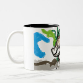 Fennec fox schattig tweekleurige koffiemok