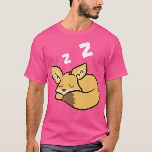 Fennec Fox Sleeping Funny Tired Fennec Fox T-shirt (Voorkant)