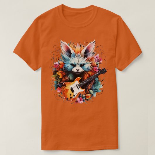 Fennec Fox speelt gitaar T-shirt (Design voorkant)