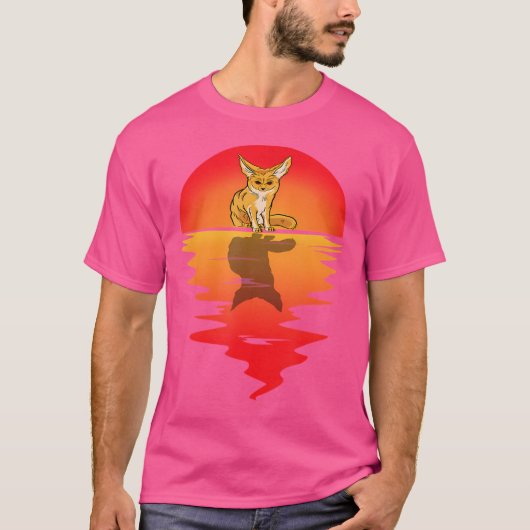 Fennec Fox Sunset Ear Dier Fennec Fox Eigenaar T-shirt (Voorkant)