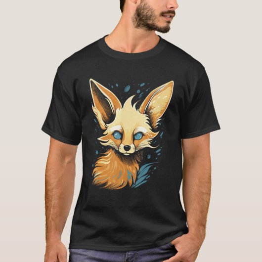 Fennec Fox Water Paint Stijl Leuke Fennic Fox T-shirt (Voorkant)