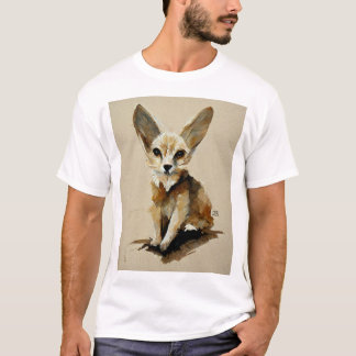 Fennec Fox Waterverf schilderen T-shirt